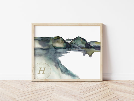 abstract beach watercolor painting
